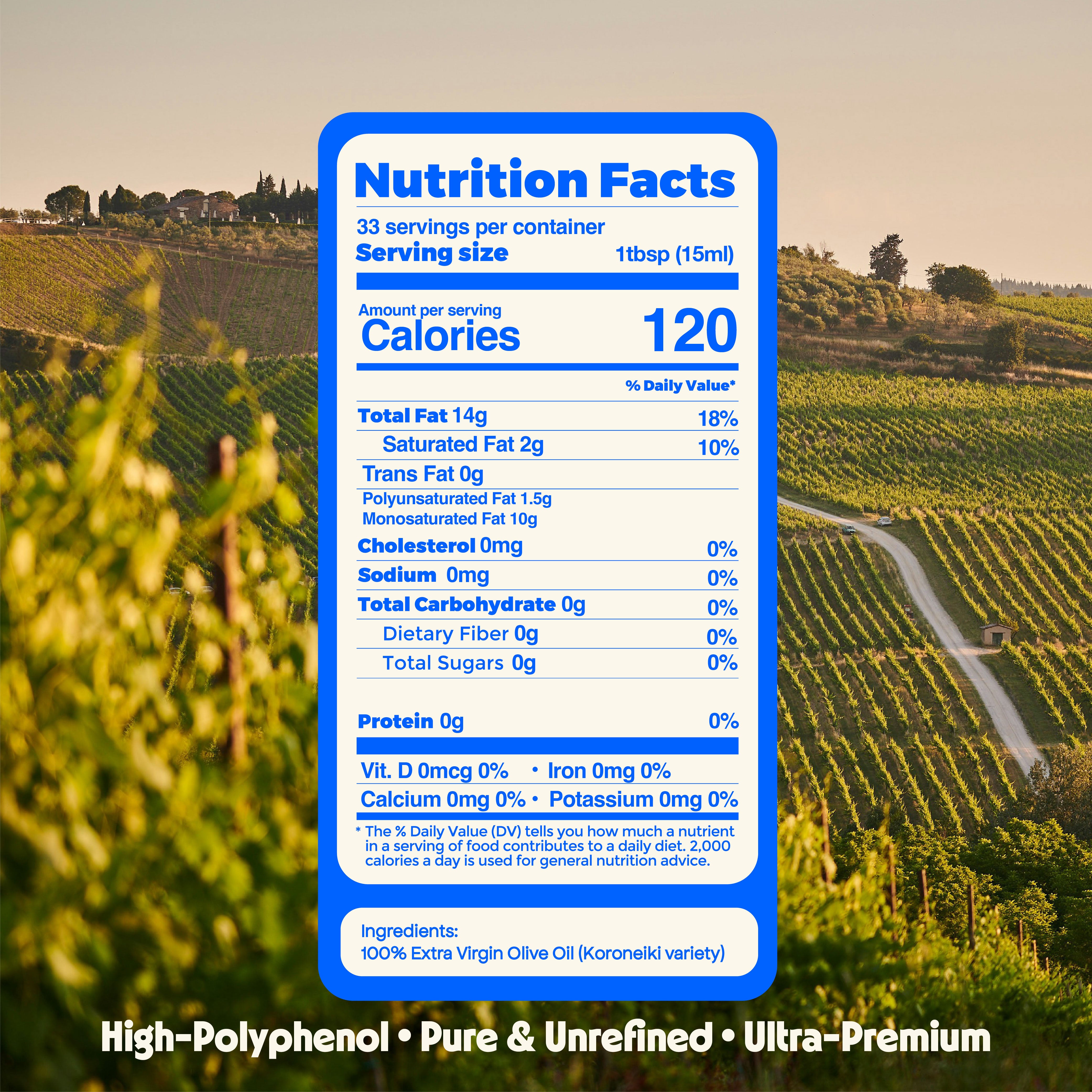 Premium High-Polyphenol Extra Virgin Olive Oil